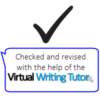 Checked and revised with the help of the Virtual Writing Tutor grammar checker Checked and revised with the help of the Virtual Writing Tutor grammar checker