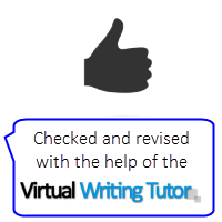 Checked and revised with the help of the Virtual Writing Tutor grammar checker Checked and revised with the help of the Virtual Writing Tutor grammar checker